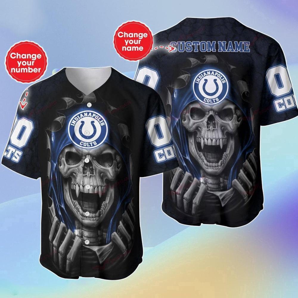 Personalized Name & Number NLF Indianapolis Colts Halloween Baseball Jersey Shirt Gift For Fans