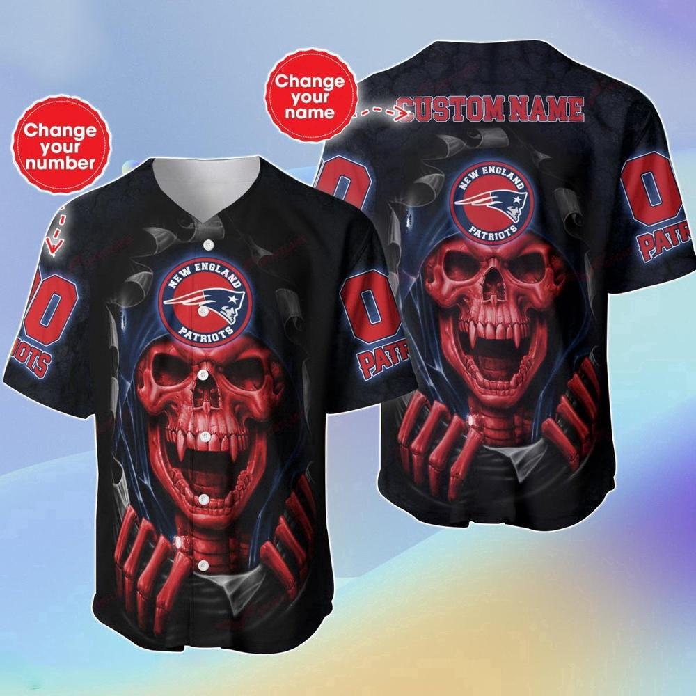 Personalized Name & Number NLF New England Patriots Halloween Baseball Jersey Shirt Gift For Fans