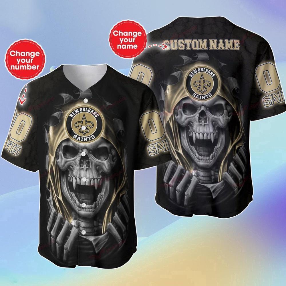 Personalized Name & Number NLF New Orleans Saints Halloween Baseball Jersey Shirt Gift For Fans