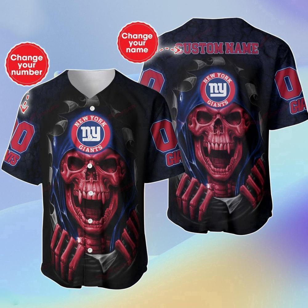 Personalized Name & Number NLF New York Giants Halloween Baseball Jersey Shirt Gift For Fans