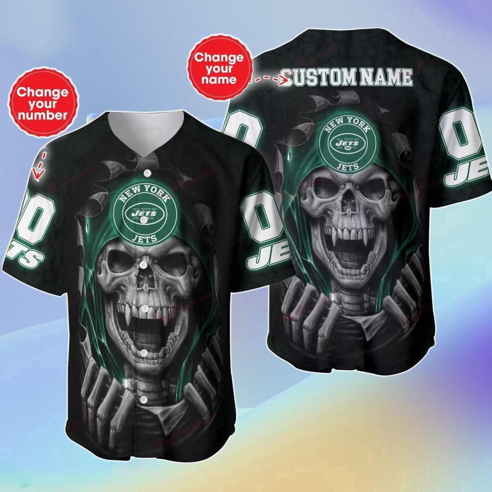 Personalized Name & Number NLF New York Jets Halloween Baseball Jersey Shirt Gift For Fans