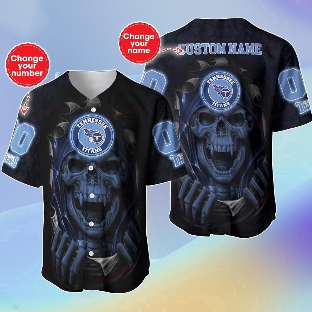 Personalized Name & Number NLF Tennessee Titans Halloween Baseball Jersey Shirt Gift For Fans