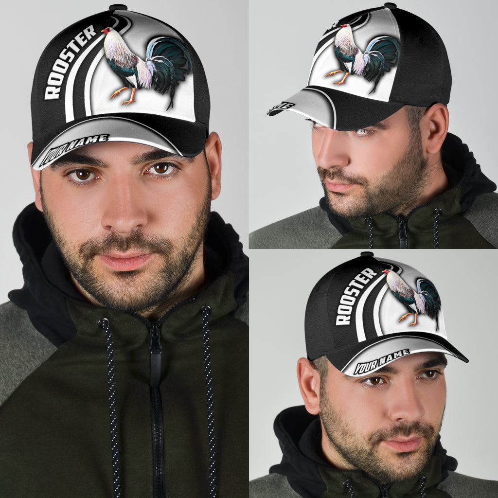 Personalized Name 3D Full Printed Mexican Rooster Cap Hat, Mexico Chicken Baseball Cap Hat Trucker Hats Custom Hats Gifts For Men & Women