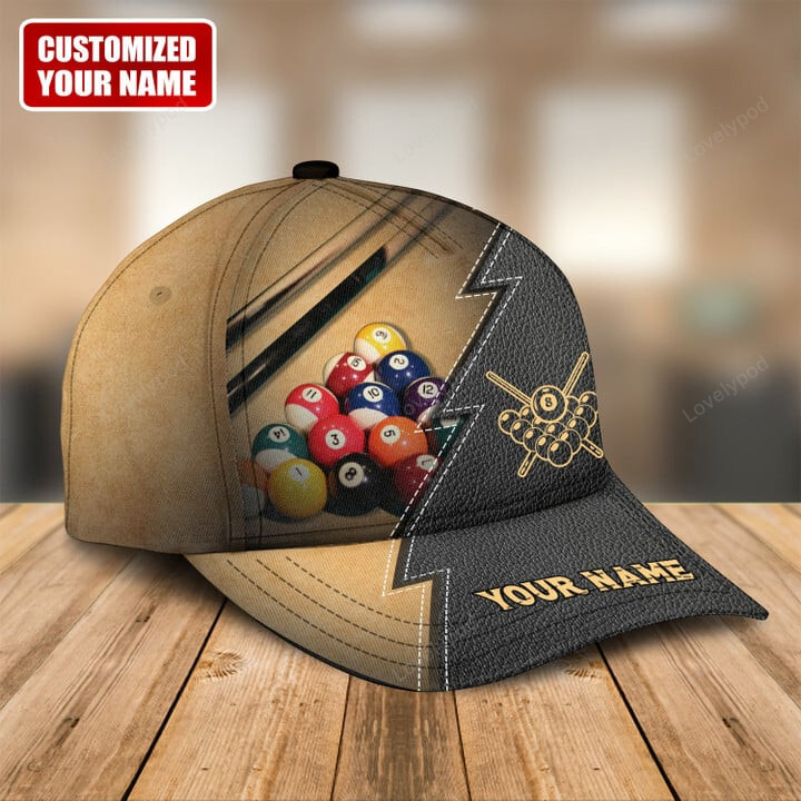 Personalized Name Billiard Classic Cap, Billiard hat for men, Gift for billiard player Trucker Hats Custom Hats Gifts For Men & Women
