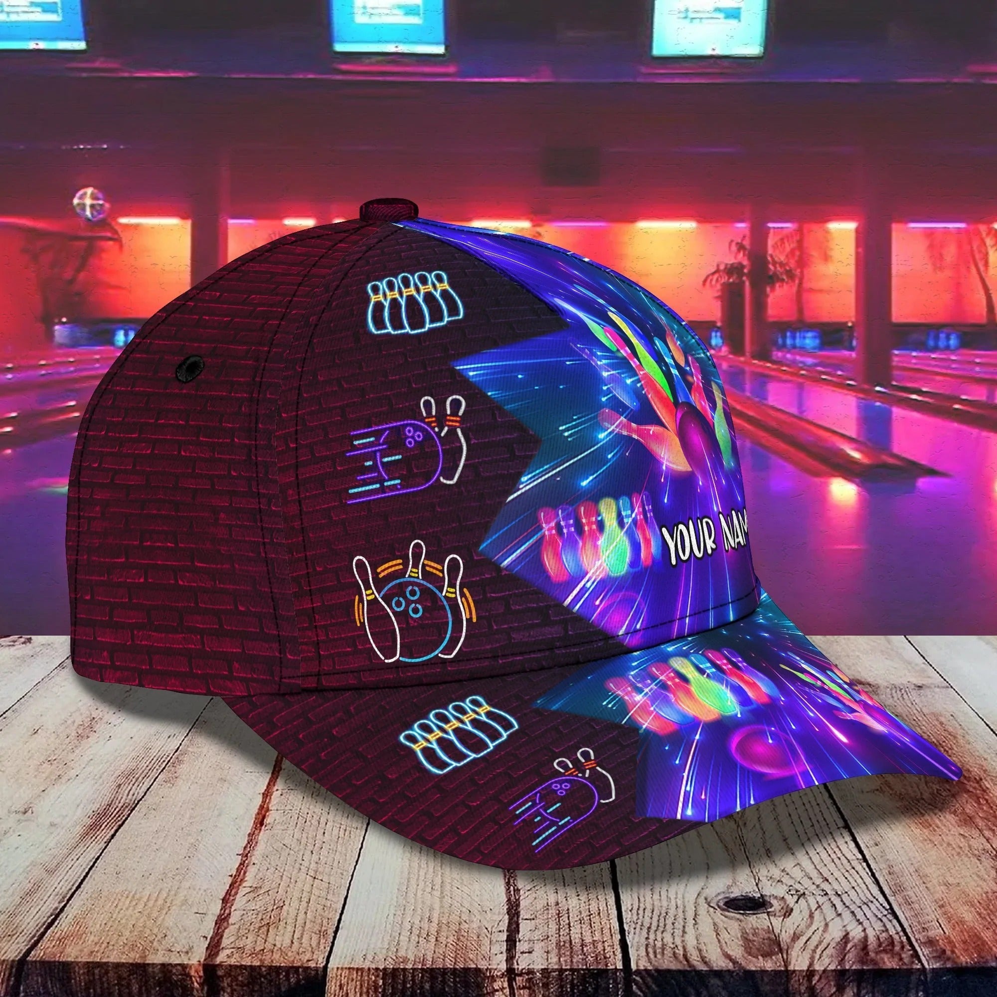 Personalized Name Bowling Cap Hat, Baseball Cap For Bowler, Bowler Hat, Gift For Bowling Player Trucker Hats Custom Hats Gifts For Men & Women