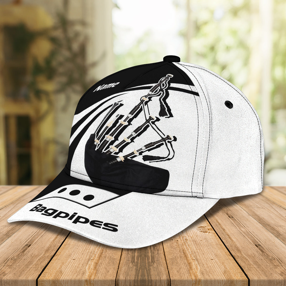 Personalized Name Cap - Custom Classic Bagpipes Cap Trucker Hats Custom Hats Gifts For Men & Women
