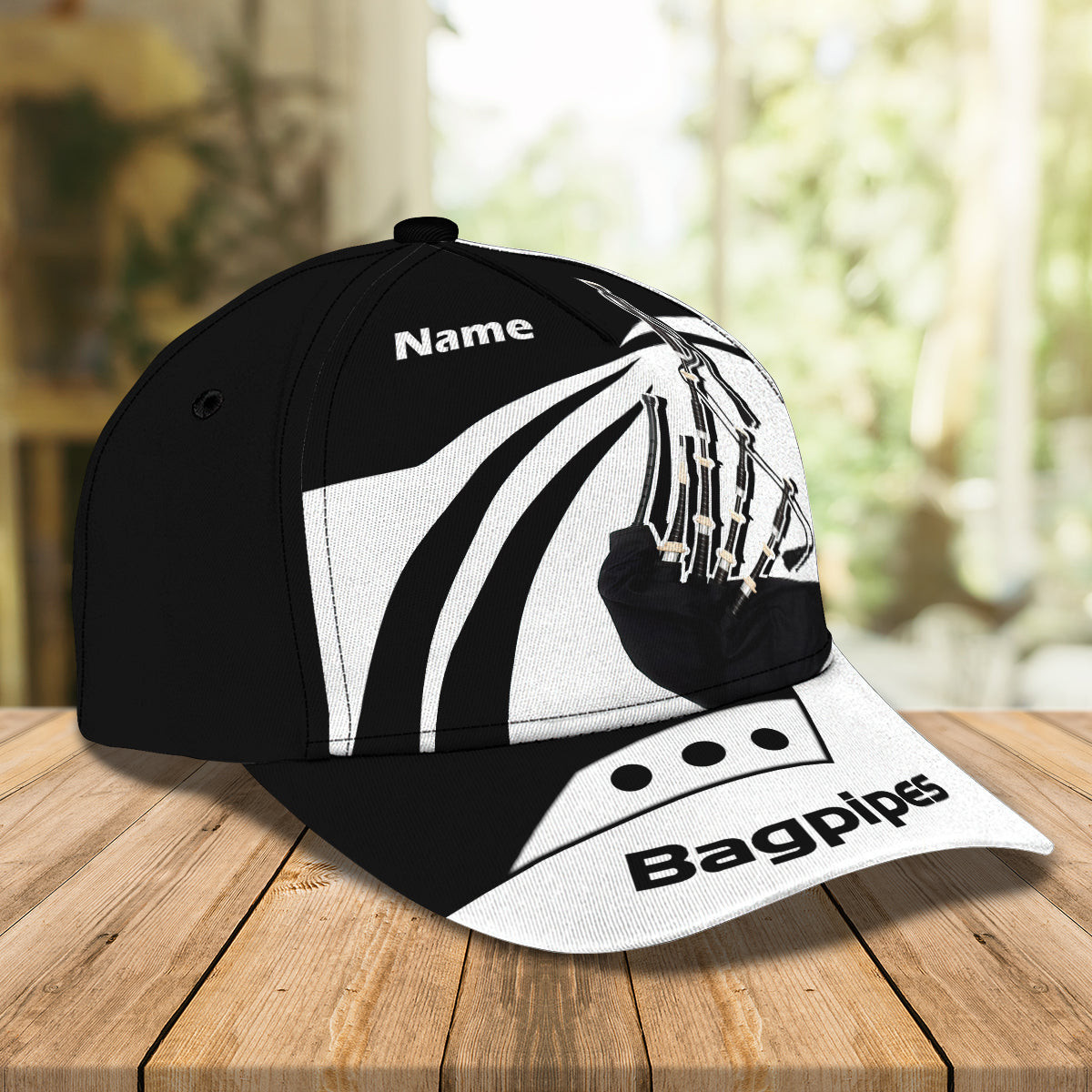 Personalized Name Cap - Custom Classic Bagpipes Cap Trucker Hats Custom Hats Gifts For Men & Women