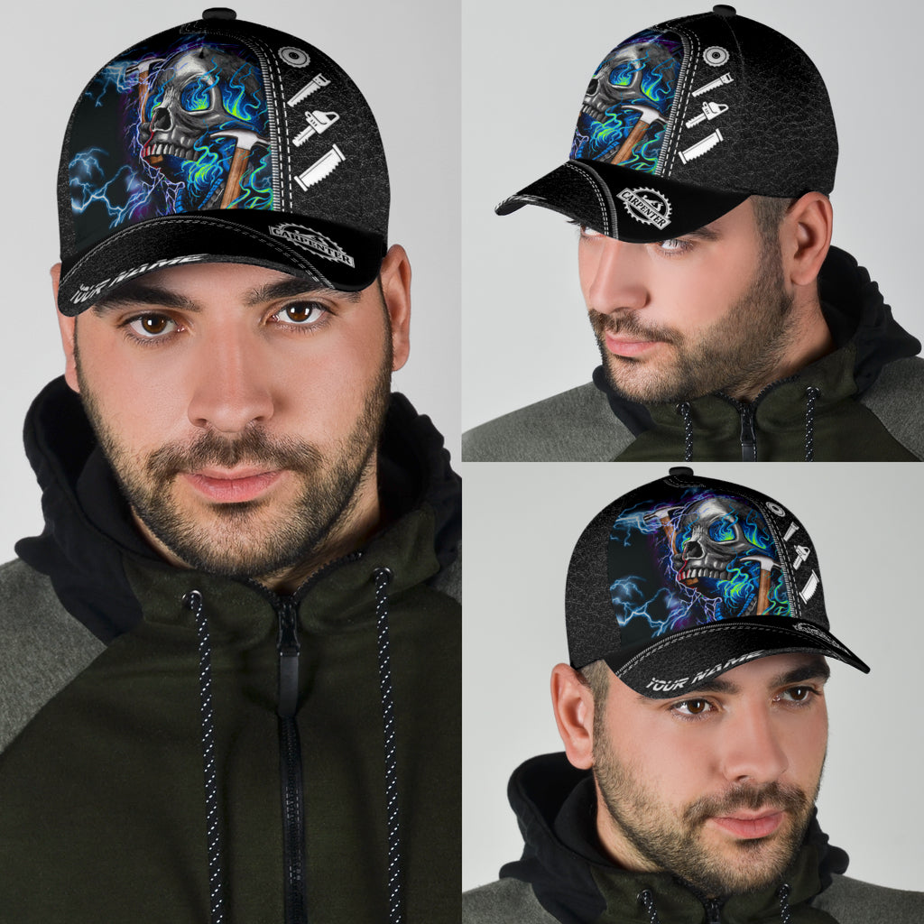 Personalized Name Carpenter Classic Cap Skull Carpenter Baseball Cap Hat Trucker Hats Custom Hats Gifts For Men & Women
