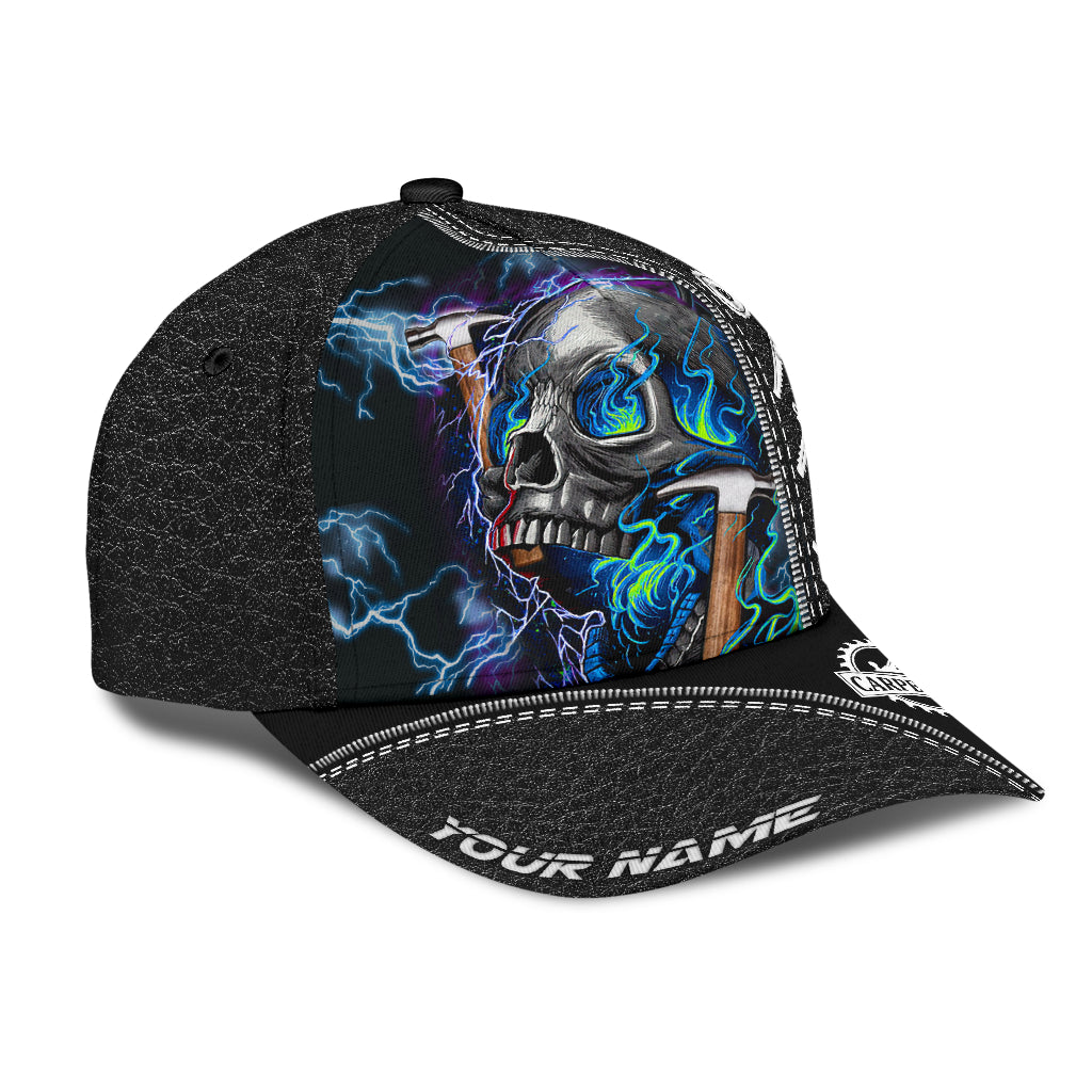 Personalized Name Carpenter Classic Cap Skull Carpenter Baseball Cap Hat Trucker Hats Custom Hats Gifts For Men & Women