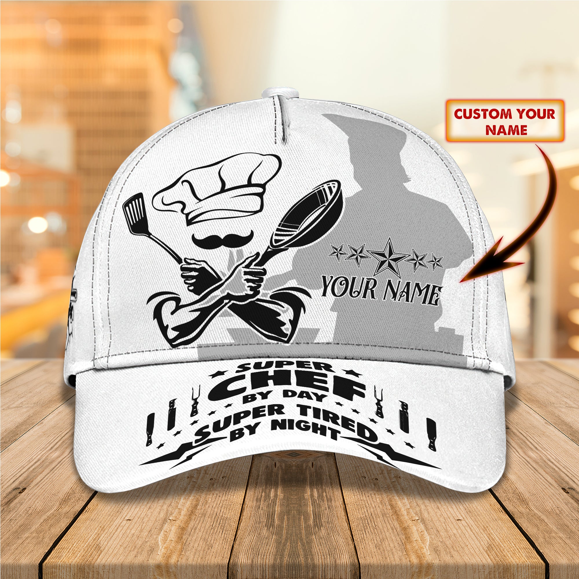 Personalized Name Chef6 Classic Cap Trucker Hats Custom Hats Gifts For Men & Women