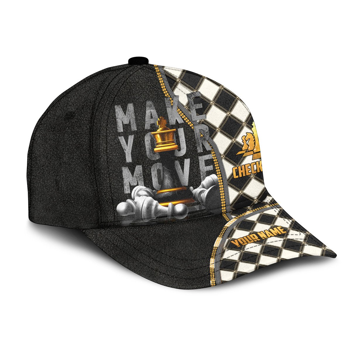 Personalized Name Chess Classic Cap, Make Your Move Checkmate Cap Chess, Hat for Chess Player Trucker Hats Custom Hats Gifts For Men & Women