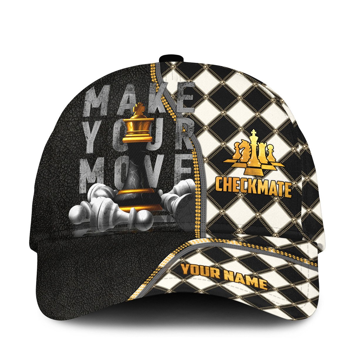 Personalized Name Chess Classic Cap, Make Your Move Checkmate Cap Chess, Hat for Chess Player Trucker Hats Custom Hats Gifts For Men & Women