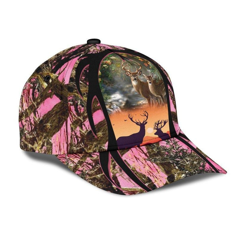 Personalized Name Country Girl Deer Hunting Camo Hat Classic Cap 3D, Deer Hunter Cap Trucker Hats Custom Hats Gifts For Men & Women