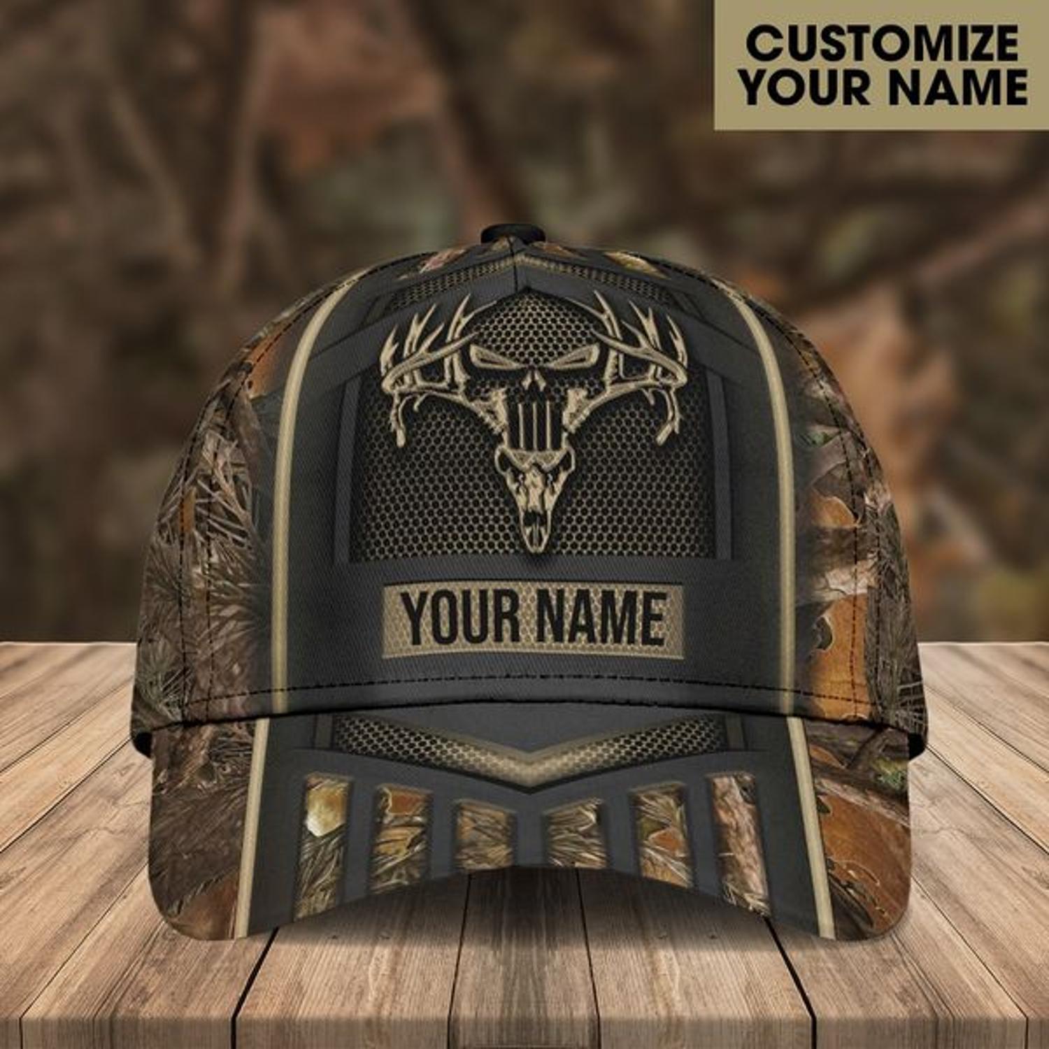 Personalized Name Deer Hunting Classic Cap Trucker Hats Custom Hats Gifts For Men & Women