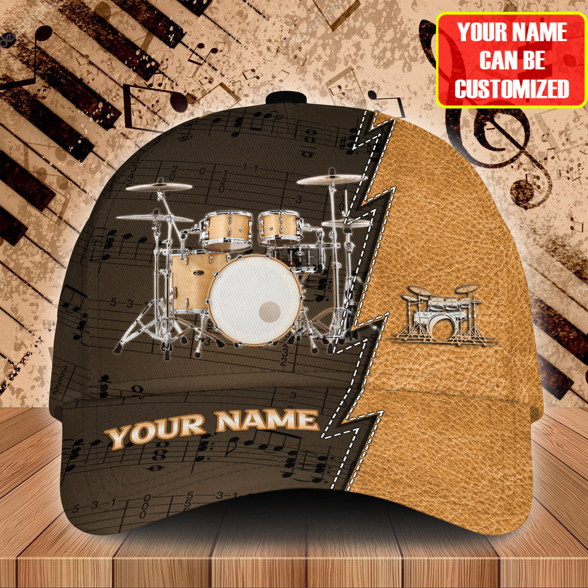 Personalized Name Drum LP3 Classic Cap Trucker Hats Custom Hats Gifts For Men & Women
