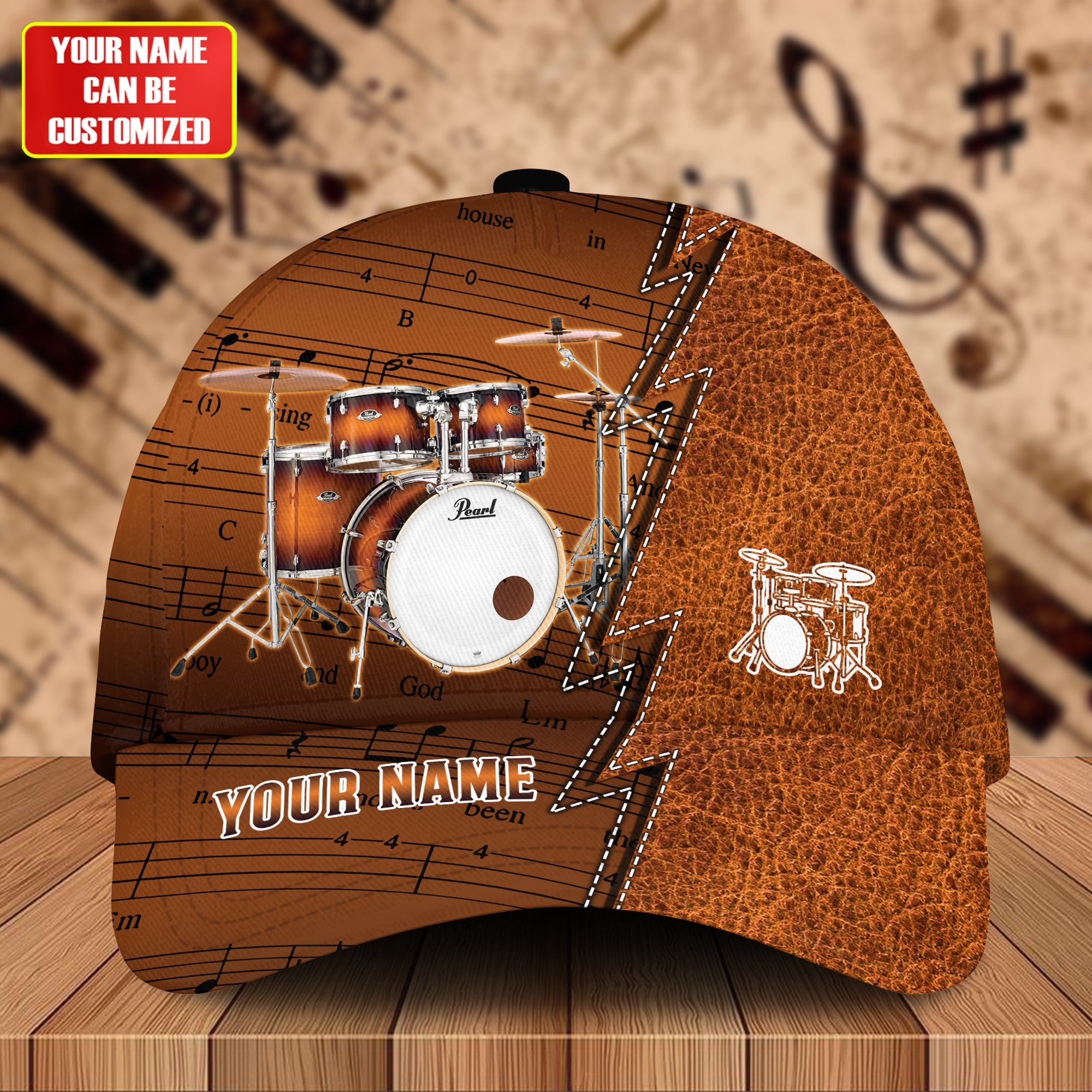 Personalized Name Drum LP4 Classic Cap P240304 Trucker Hats Custom Hats Gifts For Men & Women