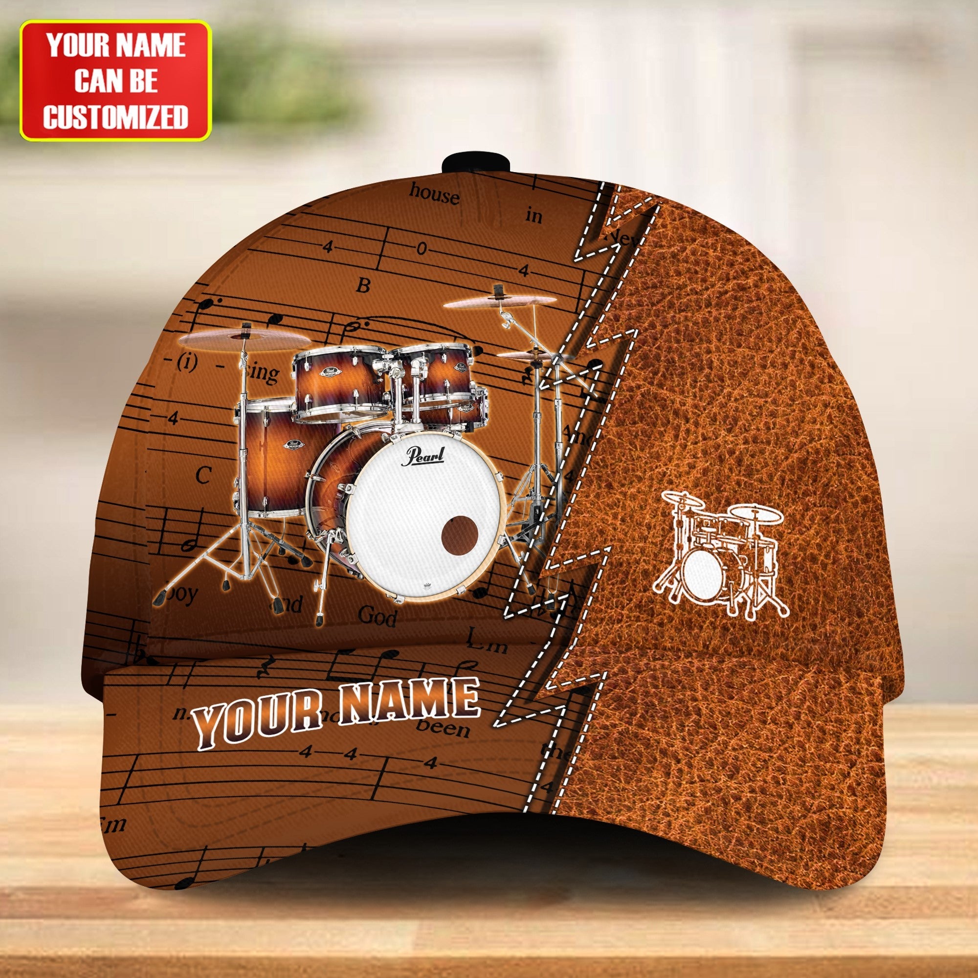 Personalized Name Drum LP4 Classic Cap P240304 Trucker Hats Custom Hats Gifts For Men & Women