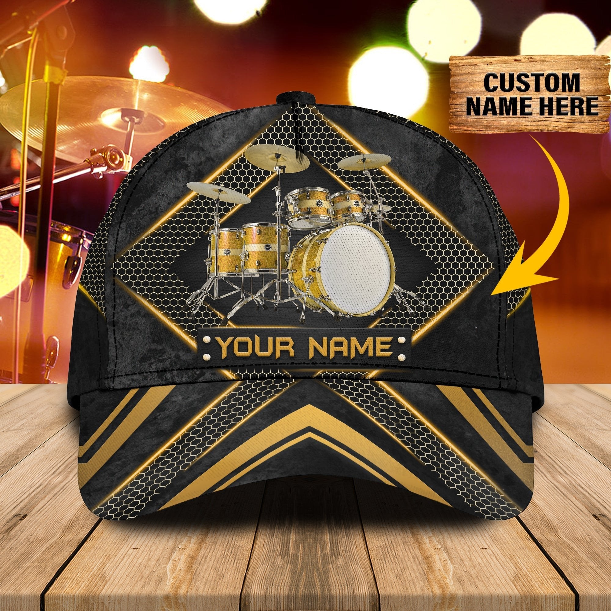 Personalized Name Drum14 Classic Cap Trucker Hats Custom Hats Gifts For Men & Women