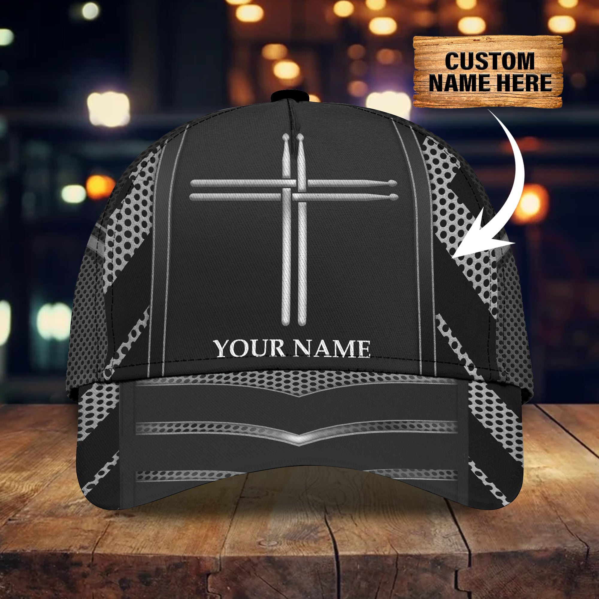 Personalized Name Drummer Classic Cap - Customizable Gift Trucker Hats Custom Hats Gifts For Men & Women