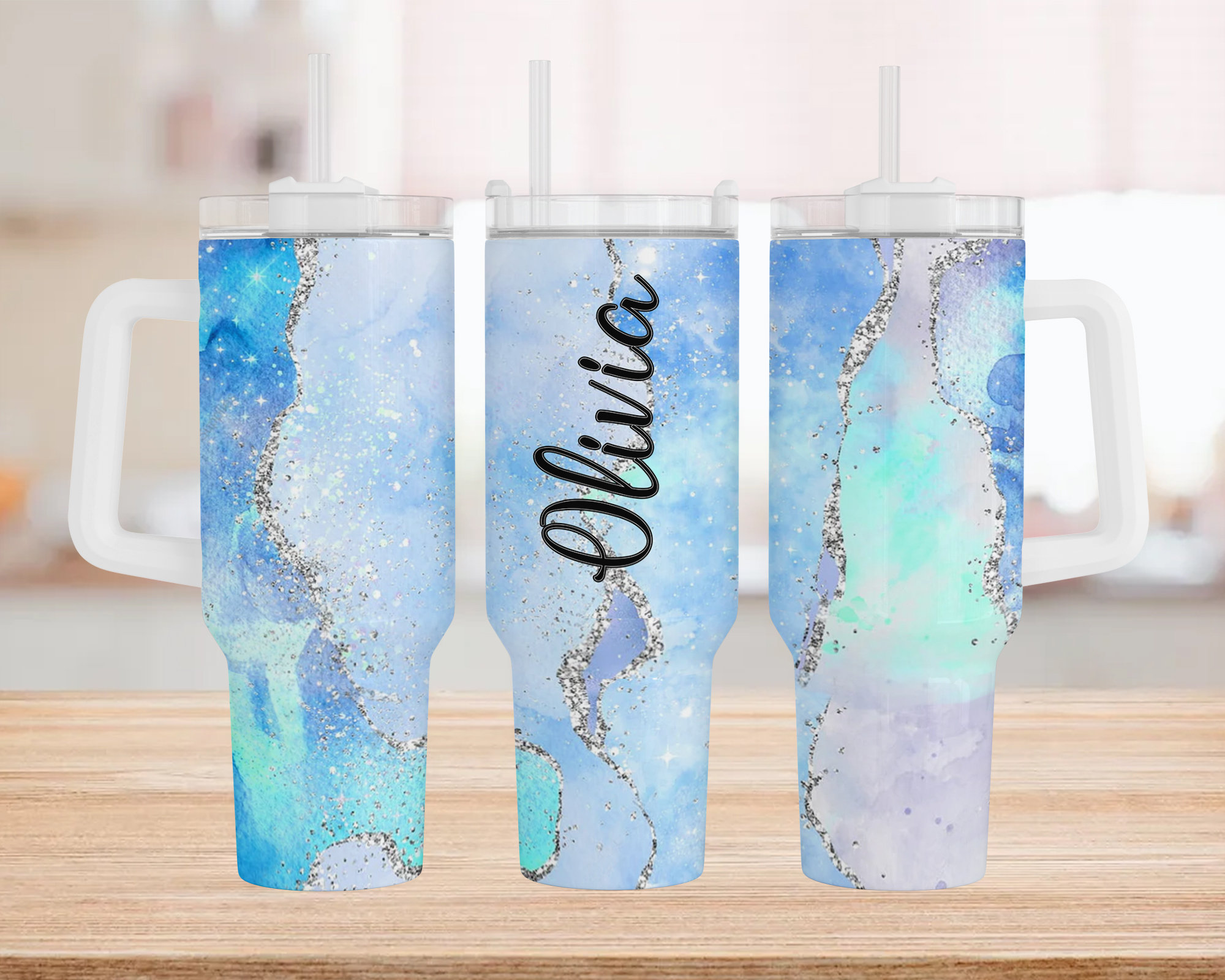 Personalized Name Glitter Custom Stanley Cup 40 oz 30 oz Tumbler With HandleTVC2301966