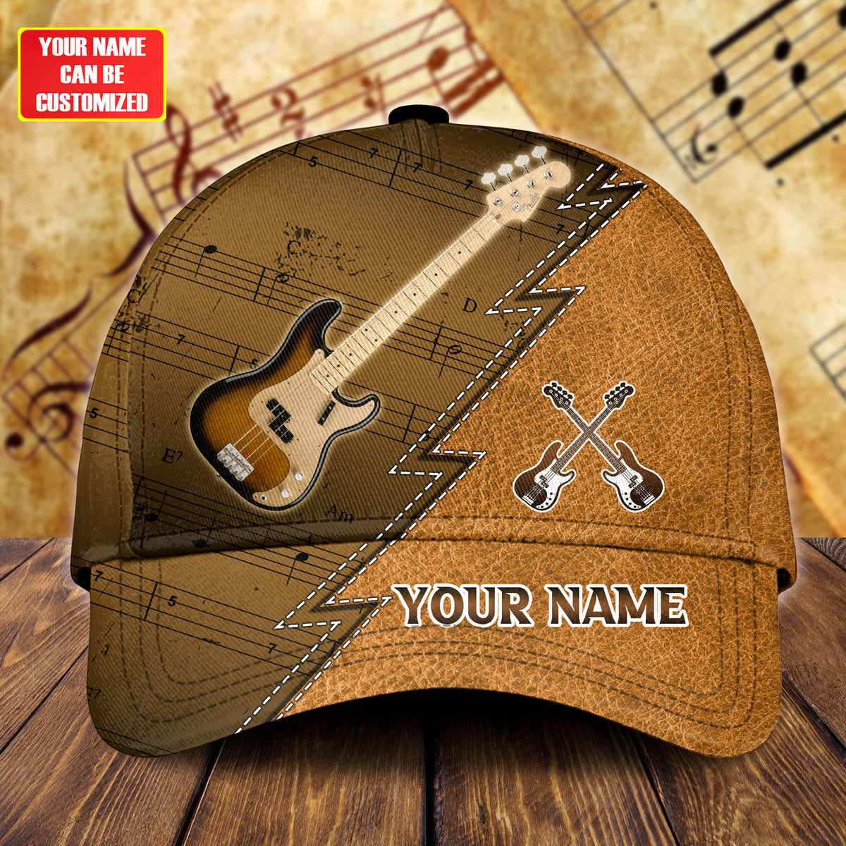 Personalized Name Guitar 15 Classic Cap P230608 Trucker Hats Custom Hats Gifts For Men & Women