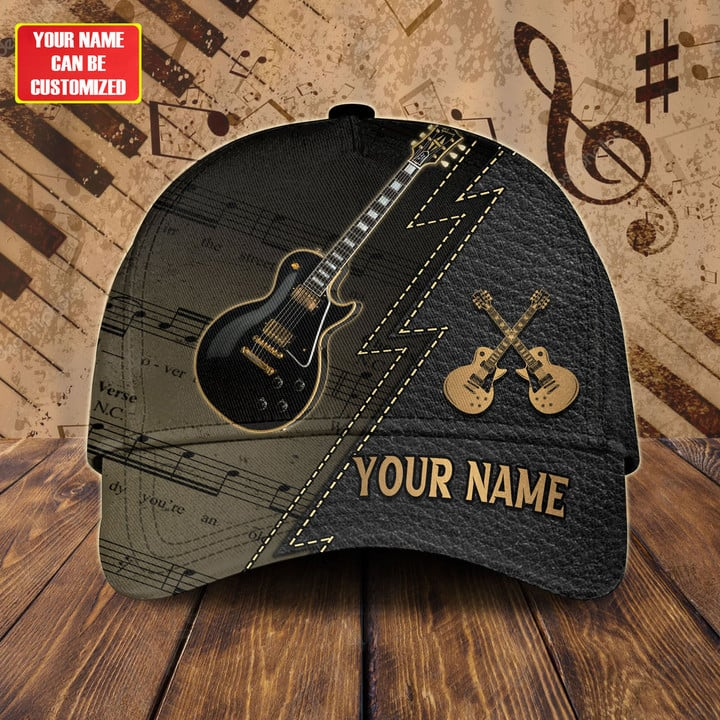 Personalized Name Guitar 3D Classic Cap Trucker Hats Custom Hats Gifts For Men & Women