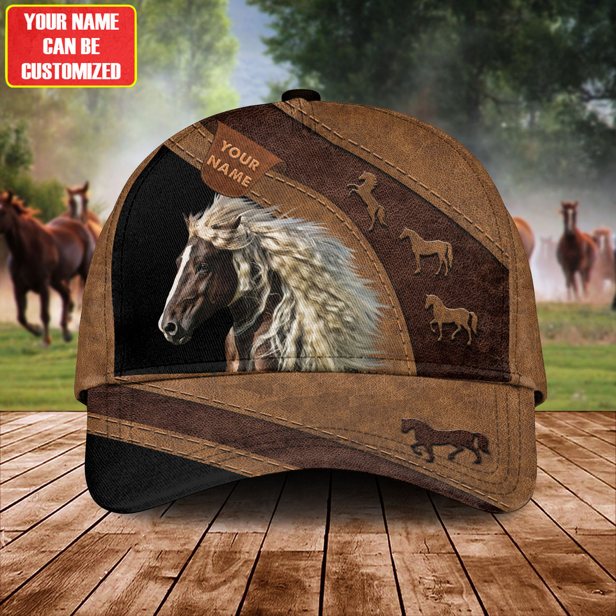 Personalized Name Horse Classic Cap Trucker Hats Custom Hats Gifts For Men & Women