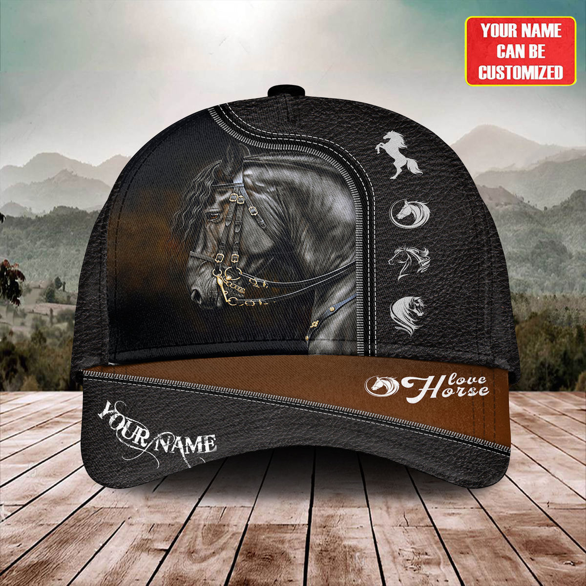 Personalized Name Horse Classic Cap Trucker Hats Custom Hats Gifts For Men & Women