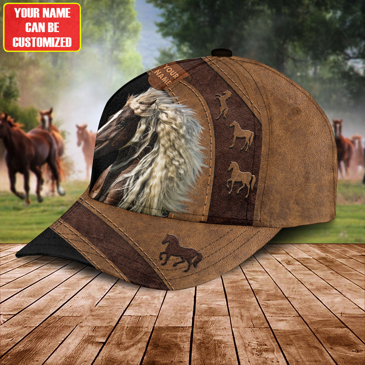 Personalized Name Horse Classic Cap Trucker Hats Custom Hats Gifts For Men & Women