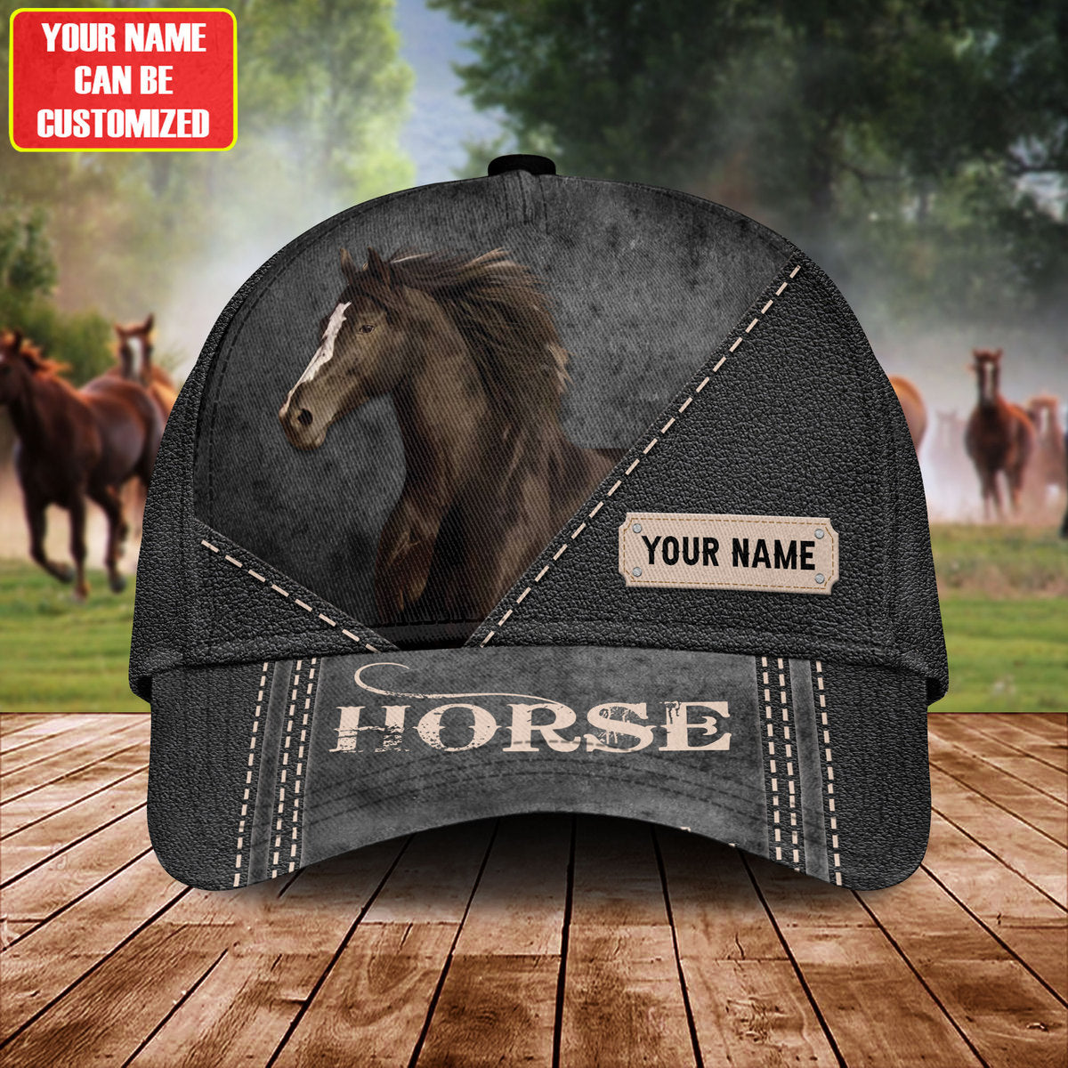 Personalized Name Horse Classic Cap Trucker Hats Custom Hats Gifts For Men & Women