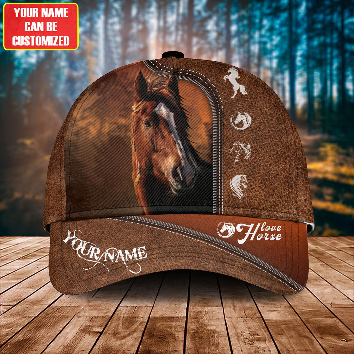 Personalized Name Horse Classic Cap Trucker Hats Custom Hats Gifts For Men & Women