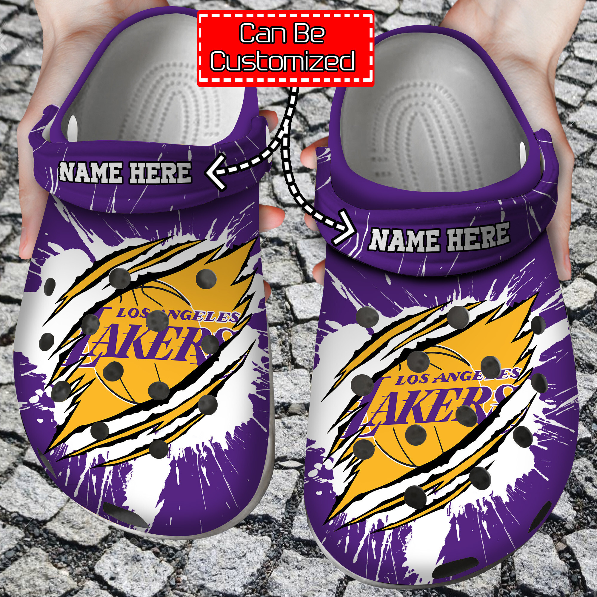 Personalized Name Logo Basketball Team Ripped Claw clog Shoes