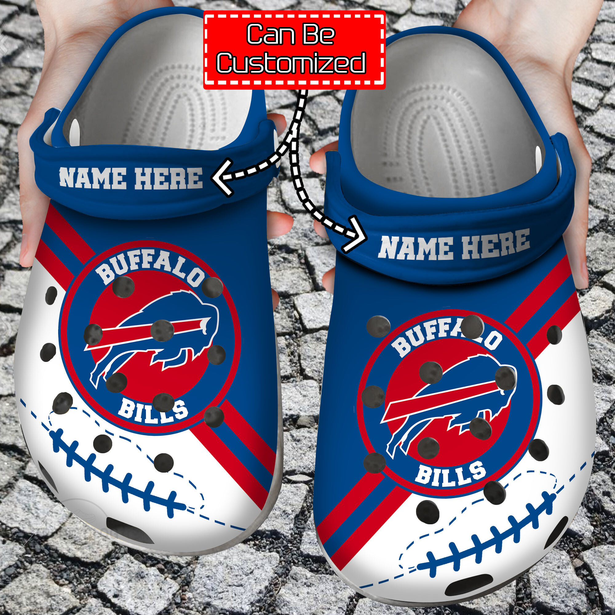 Personalized Name Logo Football Team Rubgy Style Clog Shoes