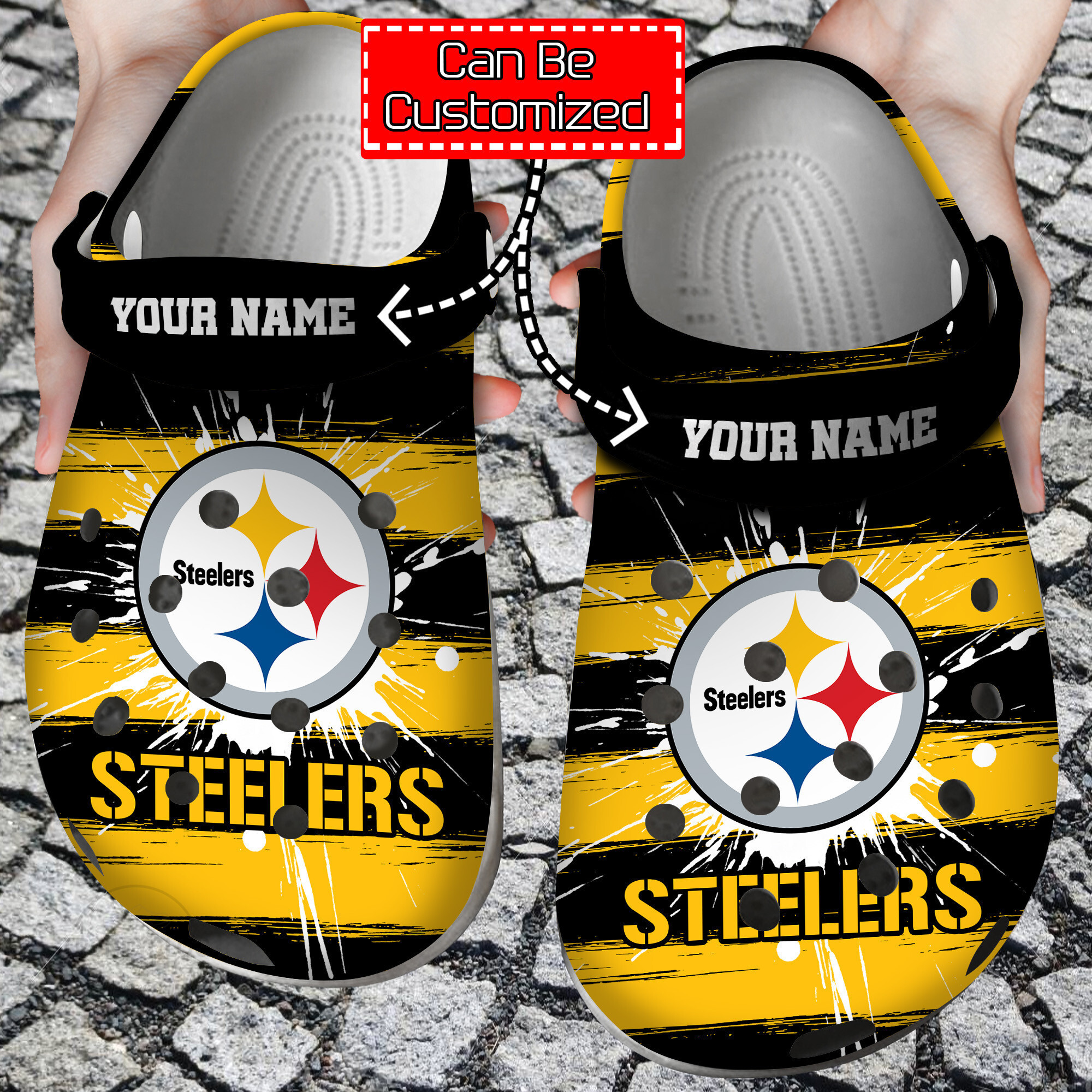 Personalized Name Logo Football Team Spoon Graphics Watercolour clog Shoes