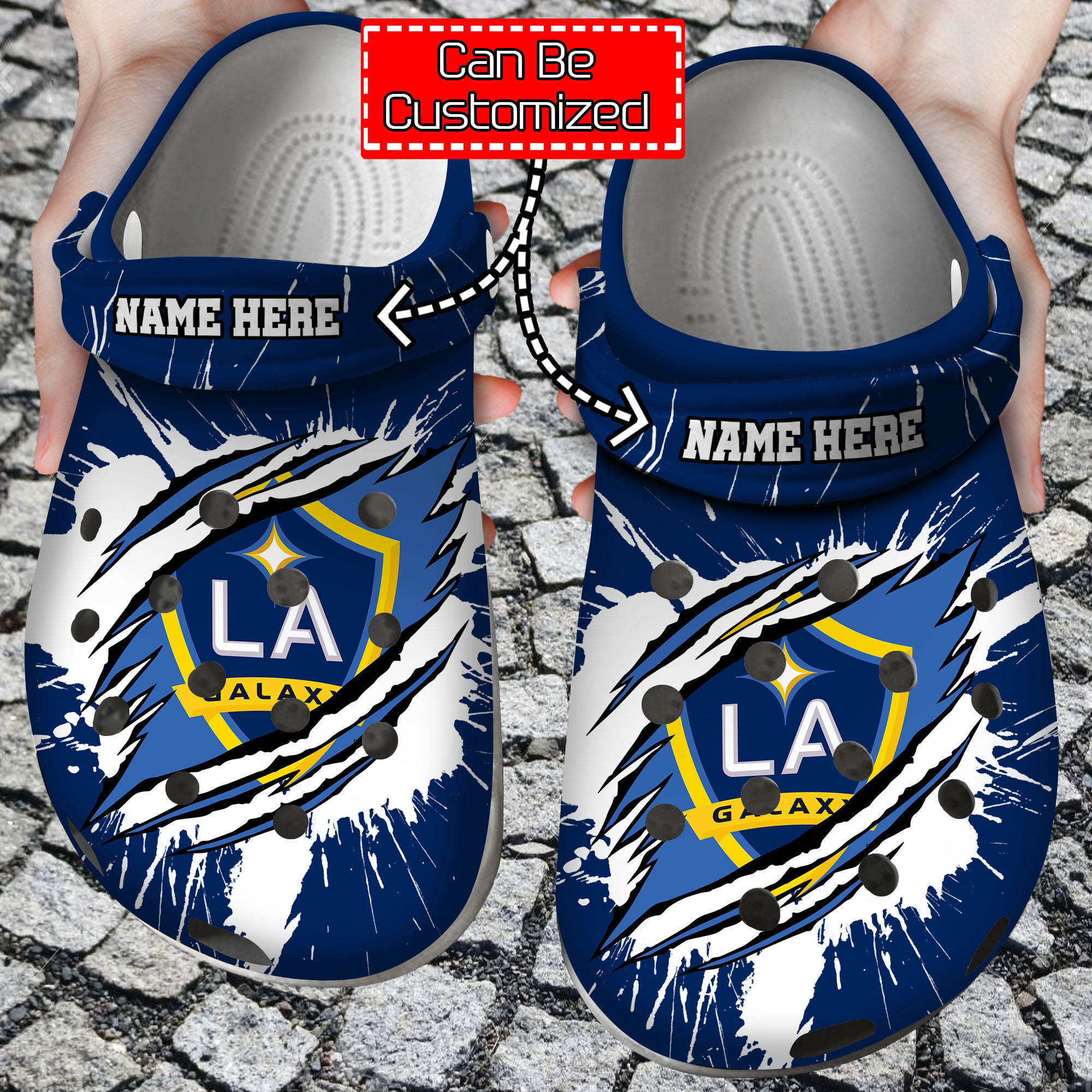 Personalized Name Logo Soccer Team Ripped Claw clog Shoes