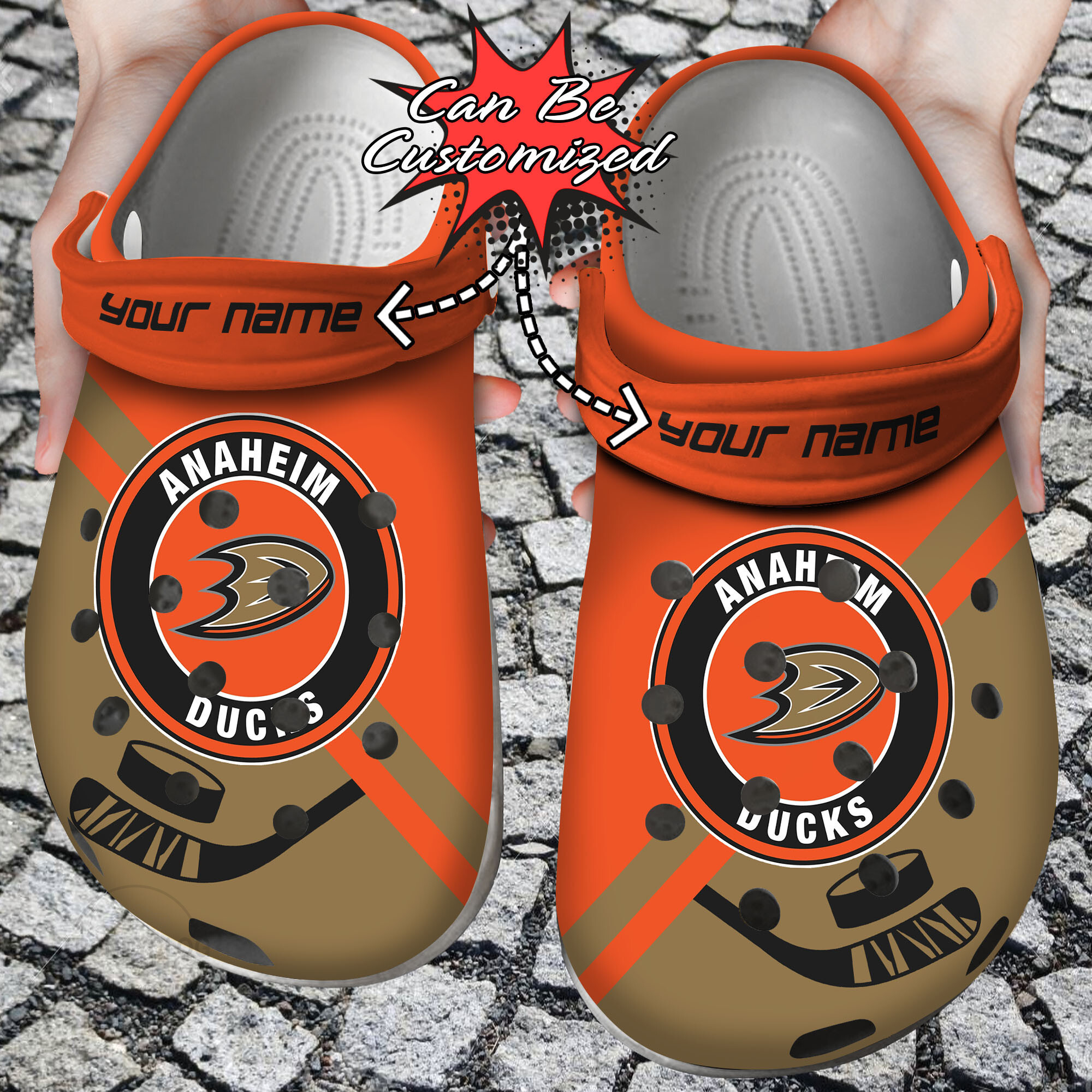 Personalized Name Logo Team Hockey Puck New clog Shoes