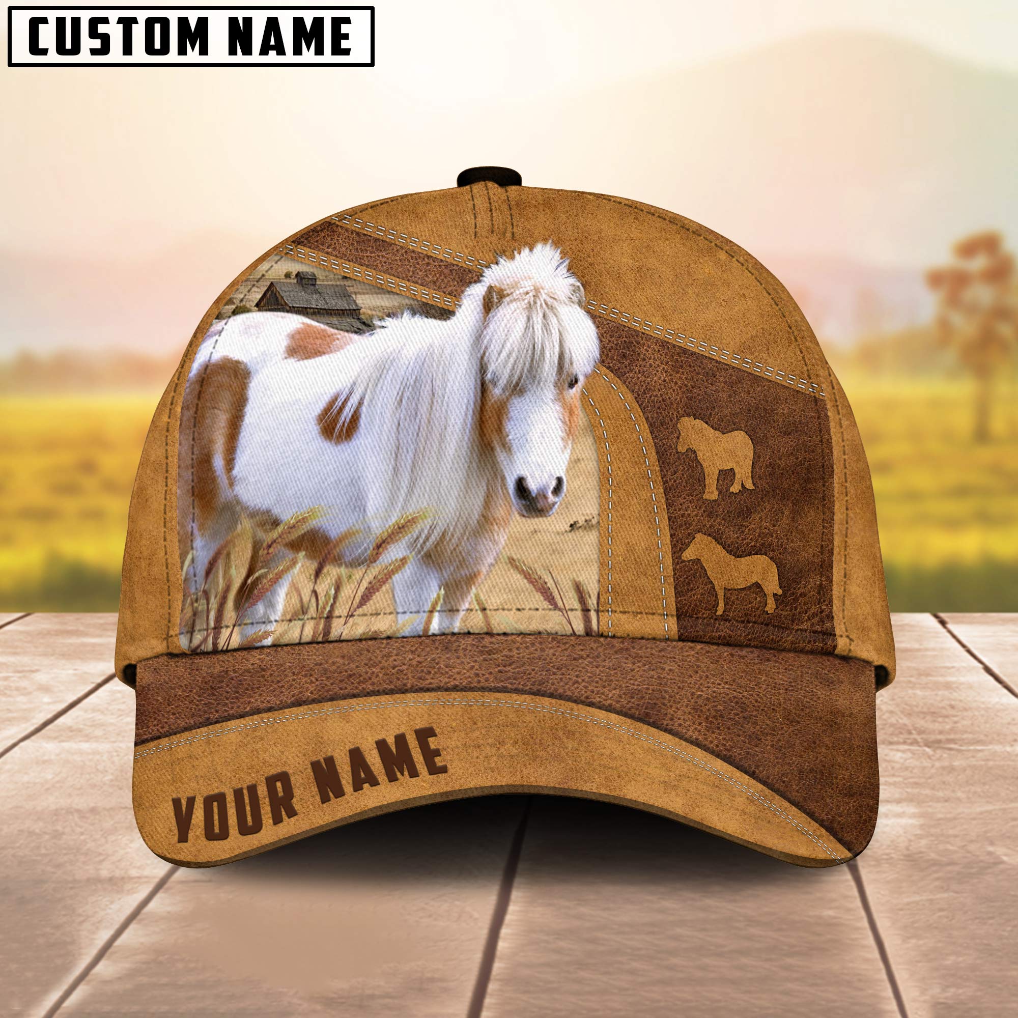 Personalized Name Miniature Pony Cap, Cattle Hat, Farm Baseball Hat, Cap Hat For Farmer Farm Lover Trucker Hats Custom Hats Gifts For Men & Women