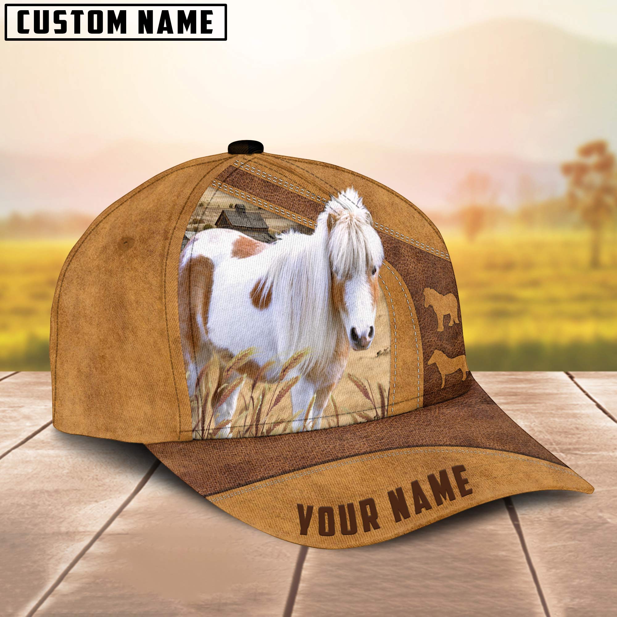 Personalized Name Miniature Pony Cap, Cattle Hat, Farm Baseball Hat, Cap Hat For Farmer Farm Lover Trucker Hats Custom Hats Gifts For Men & Women