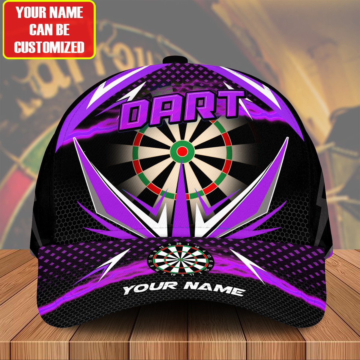 Personalized Name Multi Color Darts Classic Cap, Idea Gift for Dart Lover, Dart Cap Hat Trucker Hats Custom Hats Gifts For Men & Women