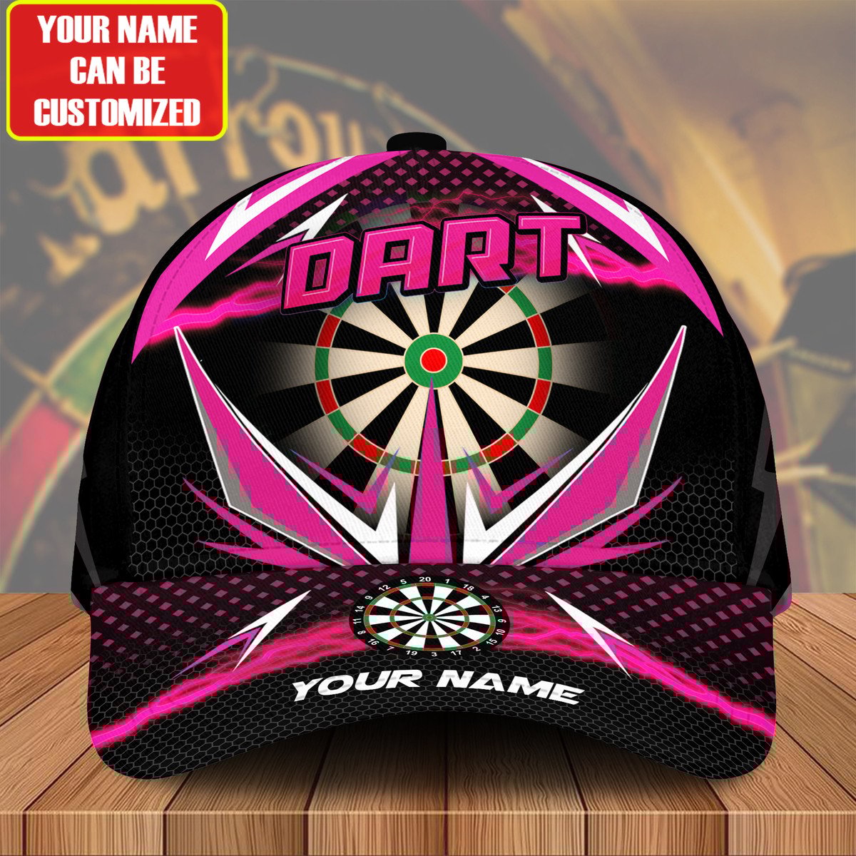 Personalized Name Multi Color Darts Classic Cap, Idea Gift for Dart Lover, Dart Cap Hat Trucker Hats Custom Hats Gifts For Men & Women