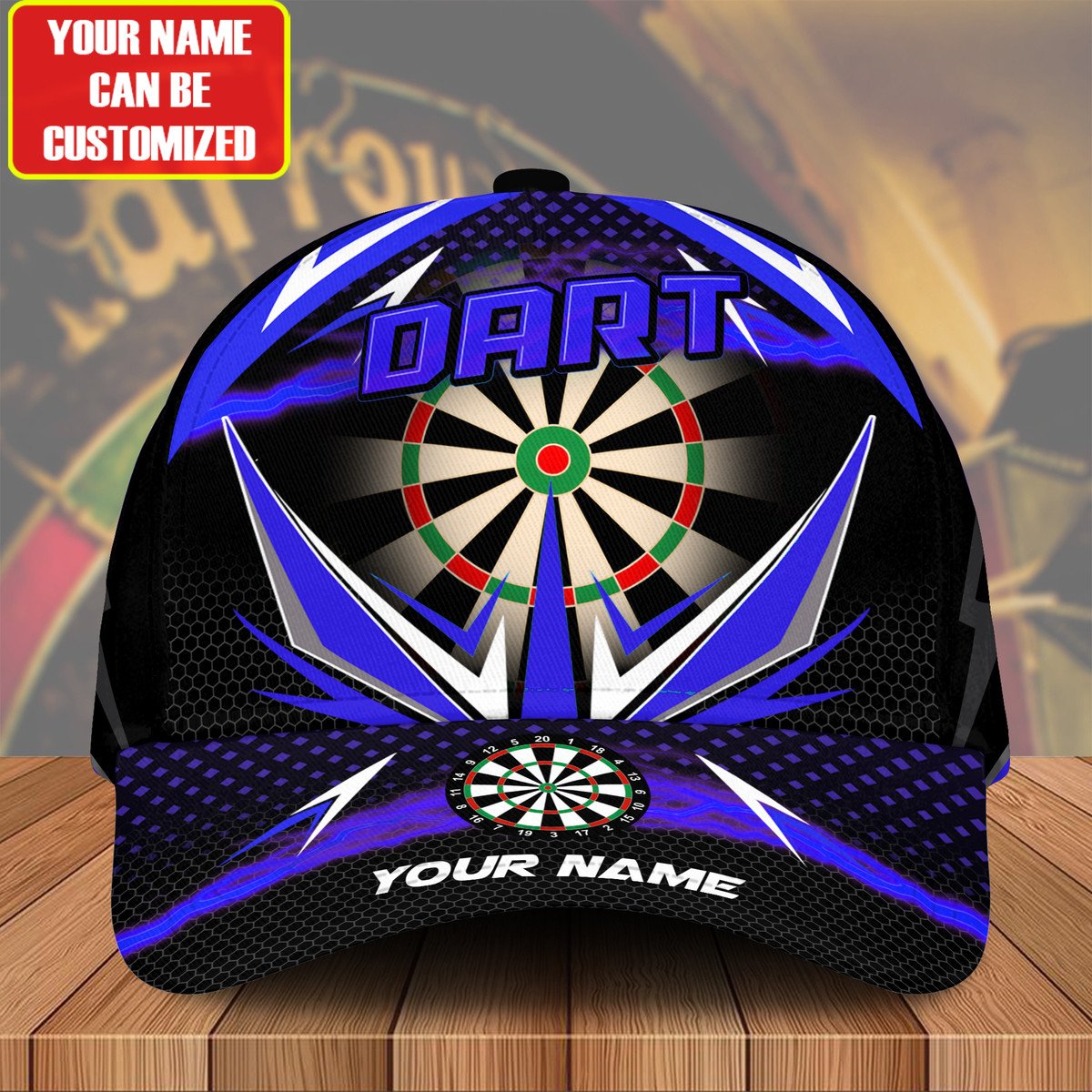 Personalized Name Multi Color Darts Classic Cap, Idea Gift for Dart Lover, Dart Cap Hat Trucker Hats Custom Hats Gifts For Men & Women