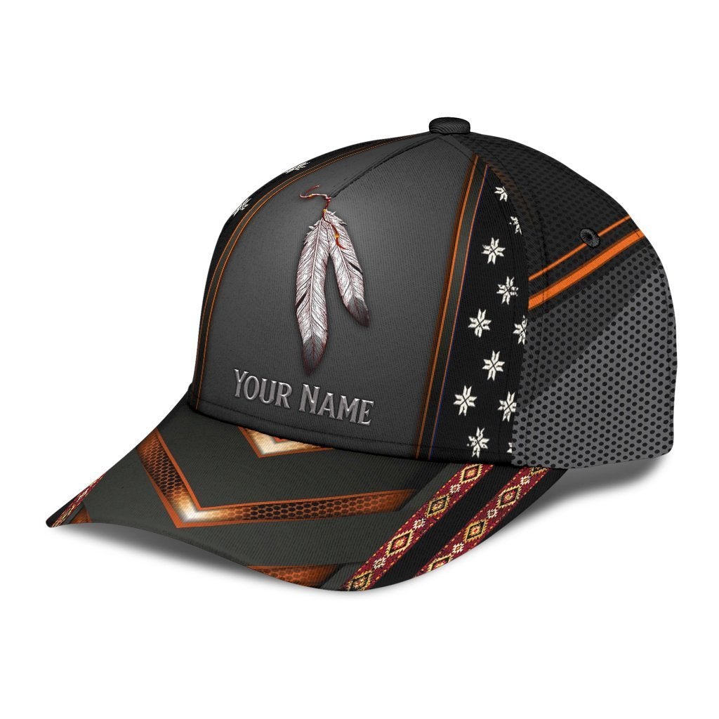 Personalized Name Native American Classic Cap Trucker Hats Custom Hats Gifts For Men & Women