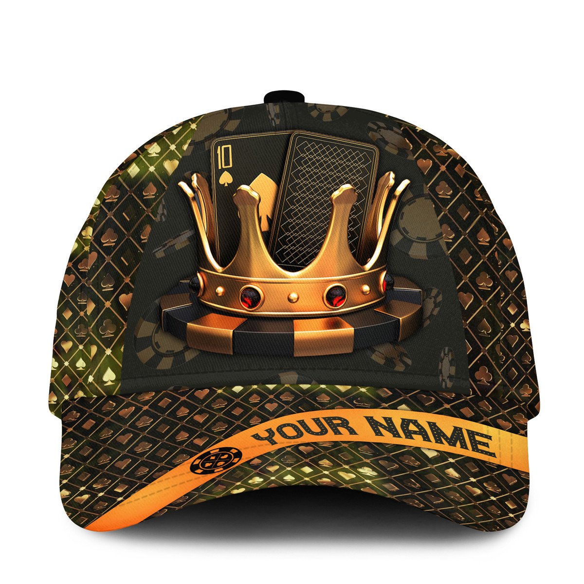 Personalized Name Poker Classic Cap, King of Poker Baseball Cap, Gift for Poker Player Trucker Hats Custom Hats Gifts For Men & Women