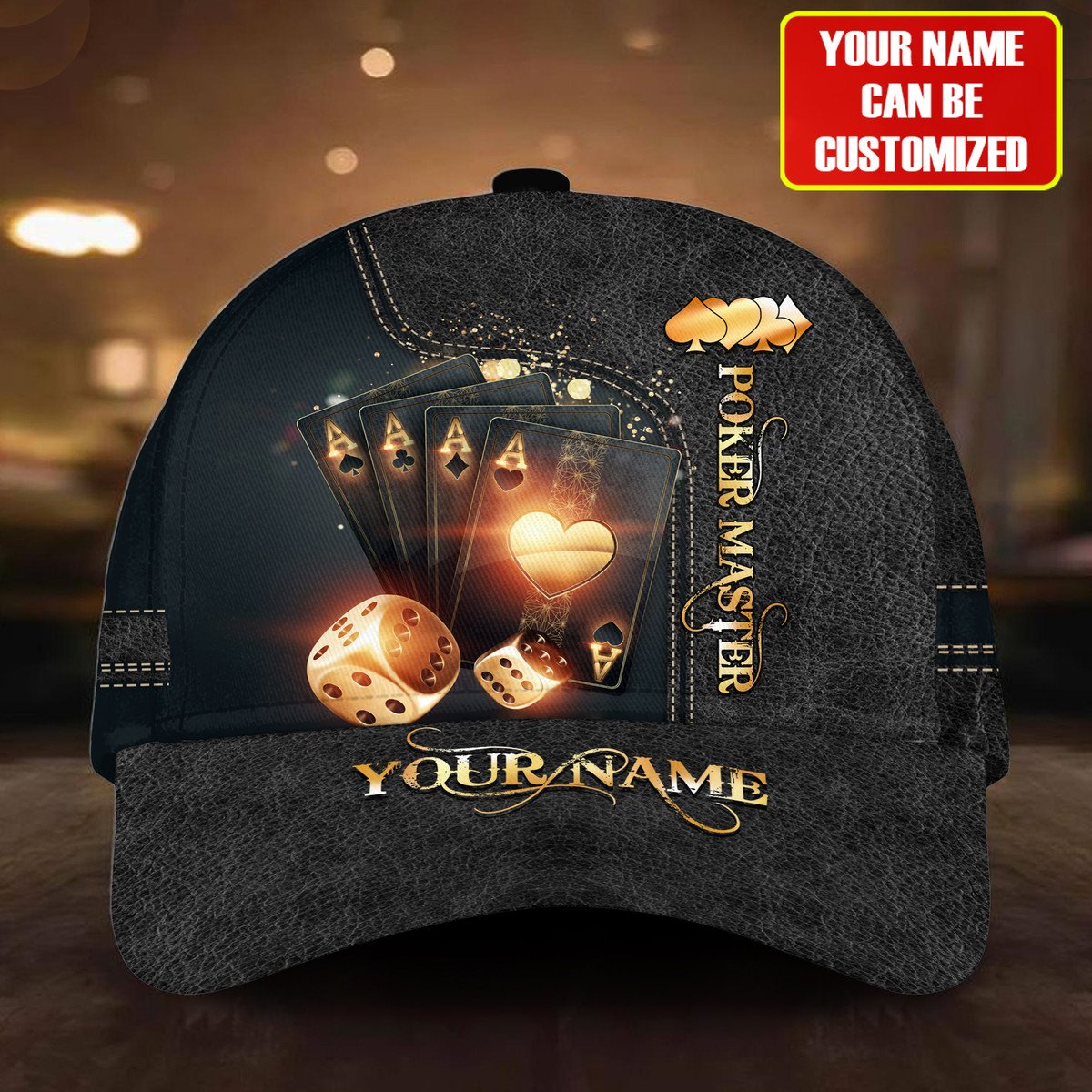 Personalized Name Poker Master Classic Cap, Idea Gift Hat for Poker Player, Poker Cap Trucker Hats Custom Hats Gifts For Men & Women