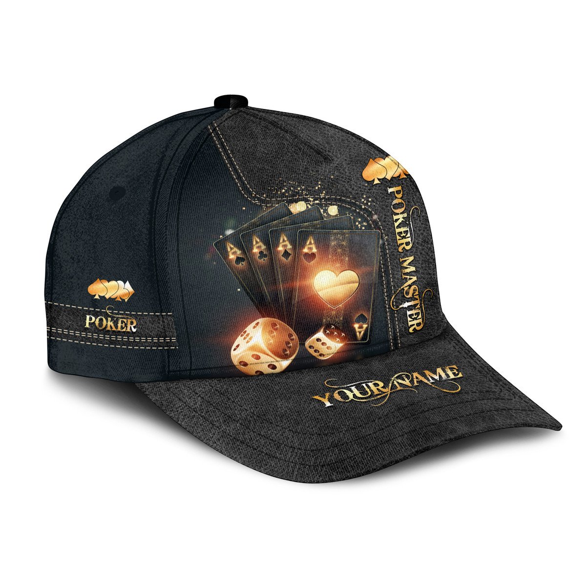 Personalized Name Poker Master Classic Cap, Idea Gift Hat for Poker Player, Poker Cap Trucker Hats Custom Hats Gifts For Men & Women