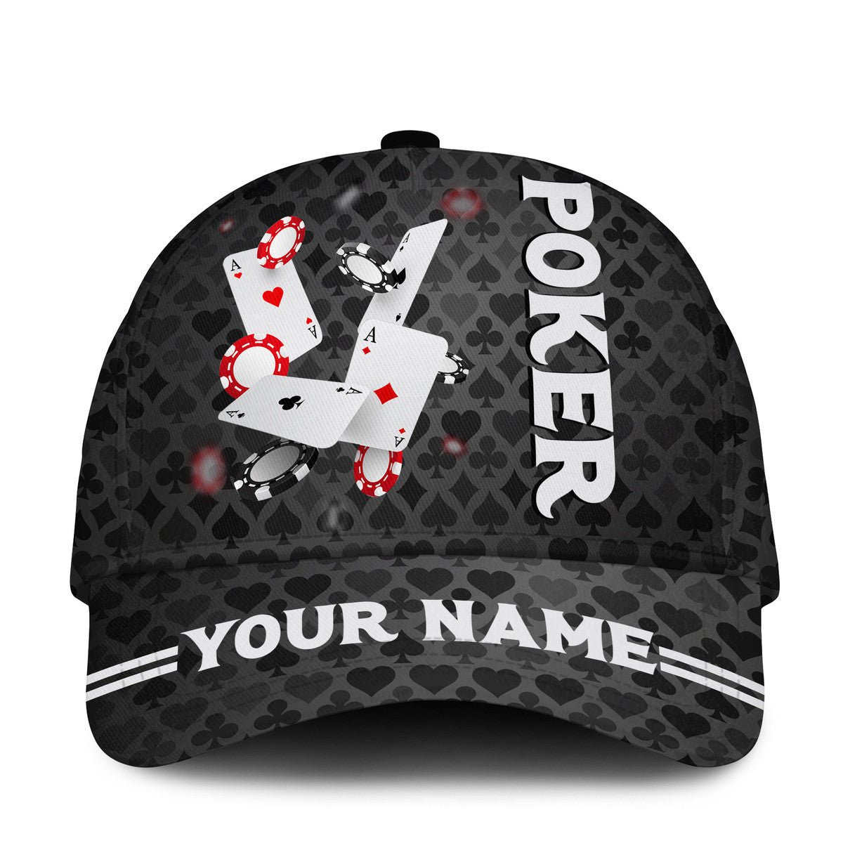 Personalized Name Poker Q6 Classic Cap Trucker Hats Custom Hats Gifts For Men & Women