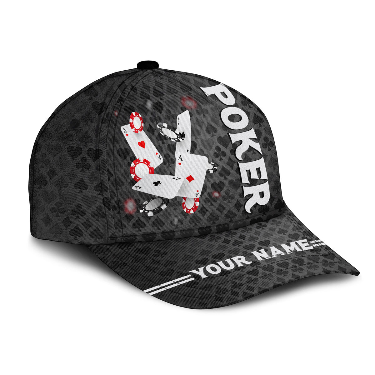 Personalized Name Poker Q6 Classic Cap Trucker Hats Custom Hats Gifts For Men & Women
