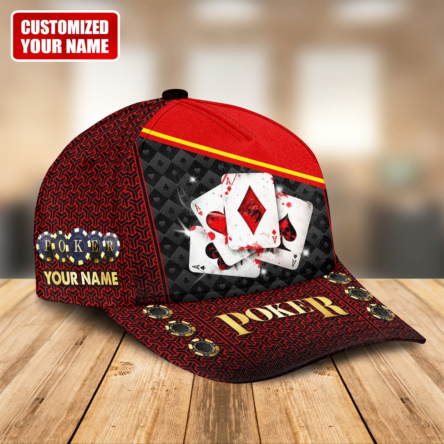 Personalized Name Poker Q7 Classic Cap Trucker Hats Custom Hats Gifts For Men & Women