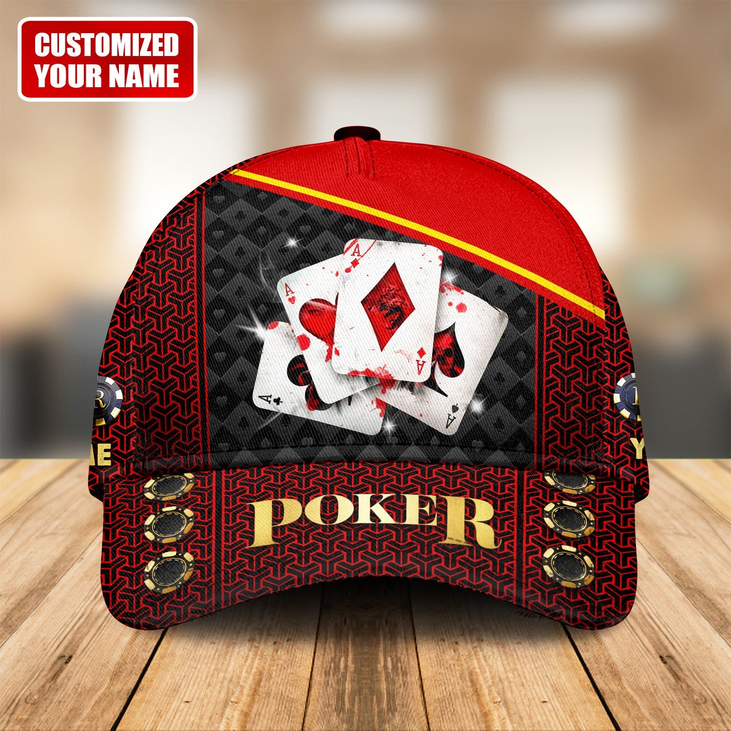 Personalized Name Poker Q7 Classic Cap Trucker Hats Custom Hats Gifts For Men & Women