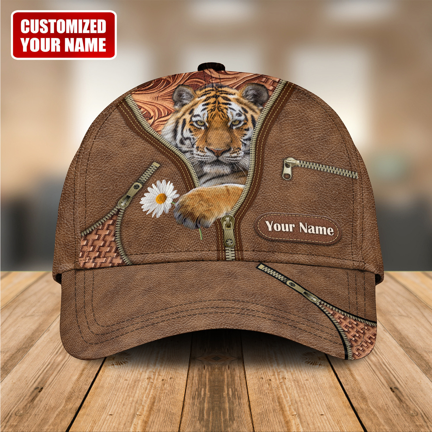 Personalized Name Tiger Classic Cap Trucker Hats Custom Hats Gifts For Men & Women